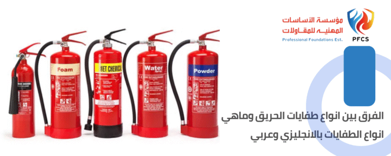 الفرق بين انواع طفايات الحريق